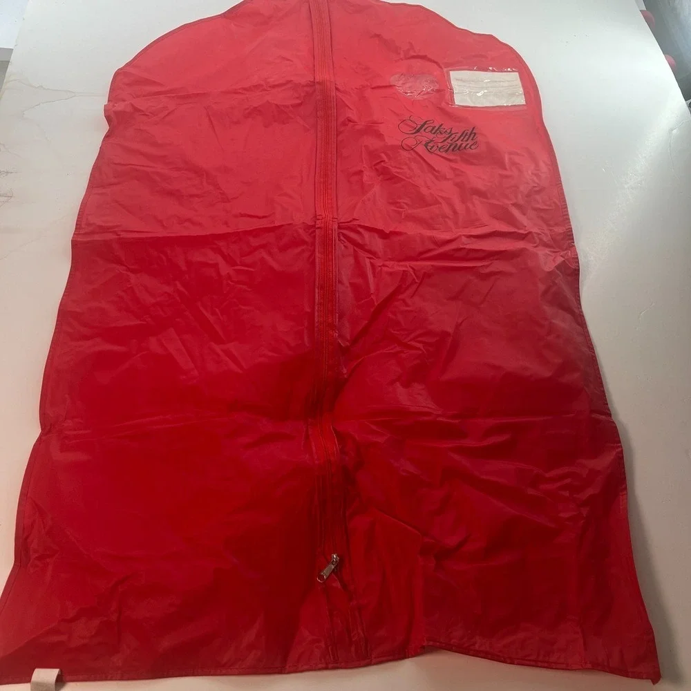 Saks Fifth Avenue Red Garment‎ Bag Suit Dress Cover with Zipper Name Card